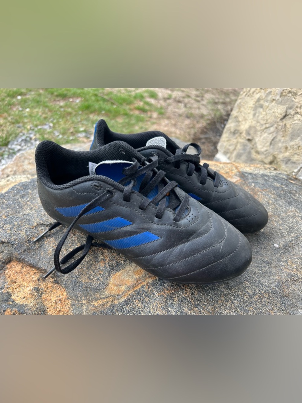 adidas Black and Blue Kids Soccer Cleats
